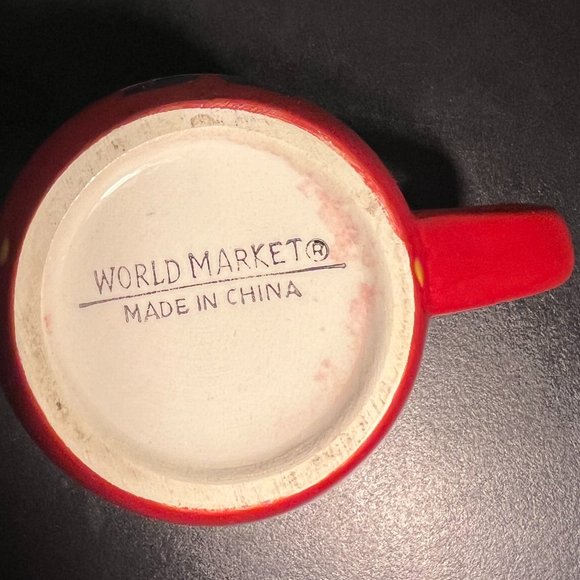 Pair of WORLD MARKET Hand Painted Christmas Mugs  ~ Santa Claus ~ Christmas Tree - Picture 7 of 15